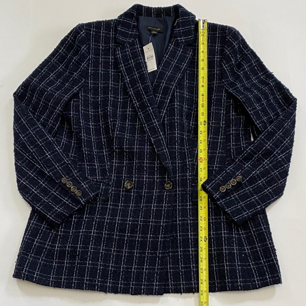 Ann Taylor Navy Plaid Blazer - Picture 7 of 10